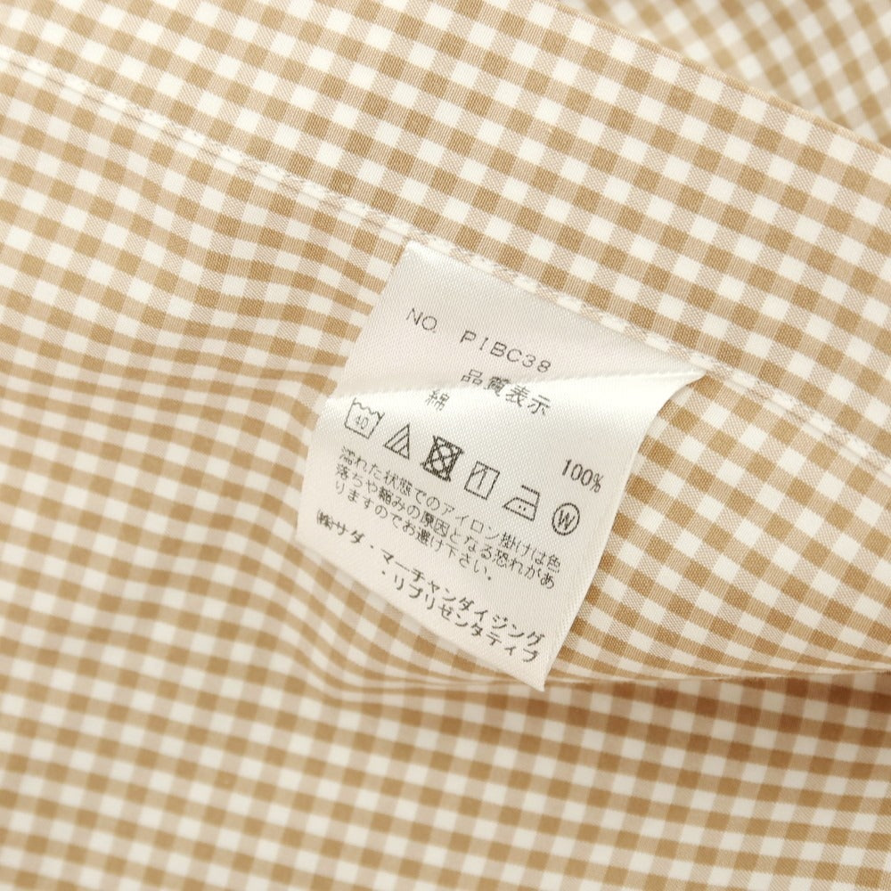 【中古】メイカーズシャツ カマクラ Makers Shirt 鎌倉 コットン チェック ドレスシャツ ベージュxホワイト【 39 】【 状態ランクB 】【 メンズ 】