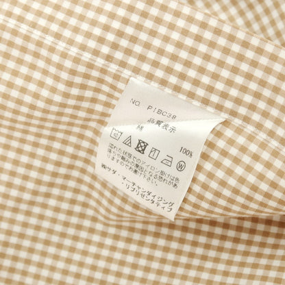【中古】メイカーズシャツ カマクラ Makers Shirt 鎌倉 コットン チェック ドレスシャツ ベージュxホワイト【 39 】【 状態ランクB 】【 メンズ 】