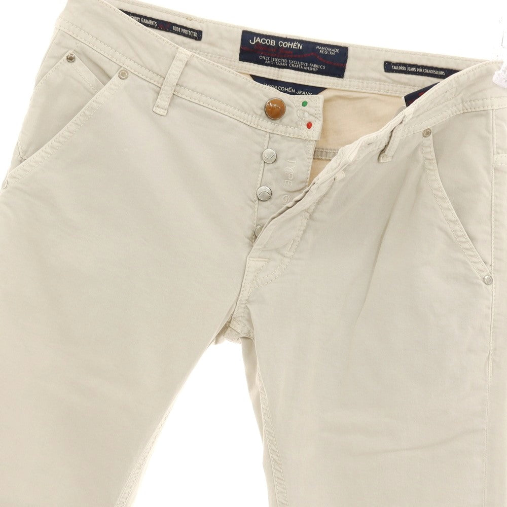 【中古】ヤコブコーエン JACOB COHEN J613 ストレッチ コットン 5ポケットパンツ ライトグレージュ【サイズ32】【 状態ランクC 】【 メンズ 】