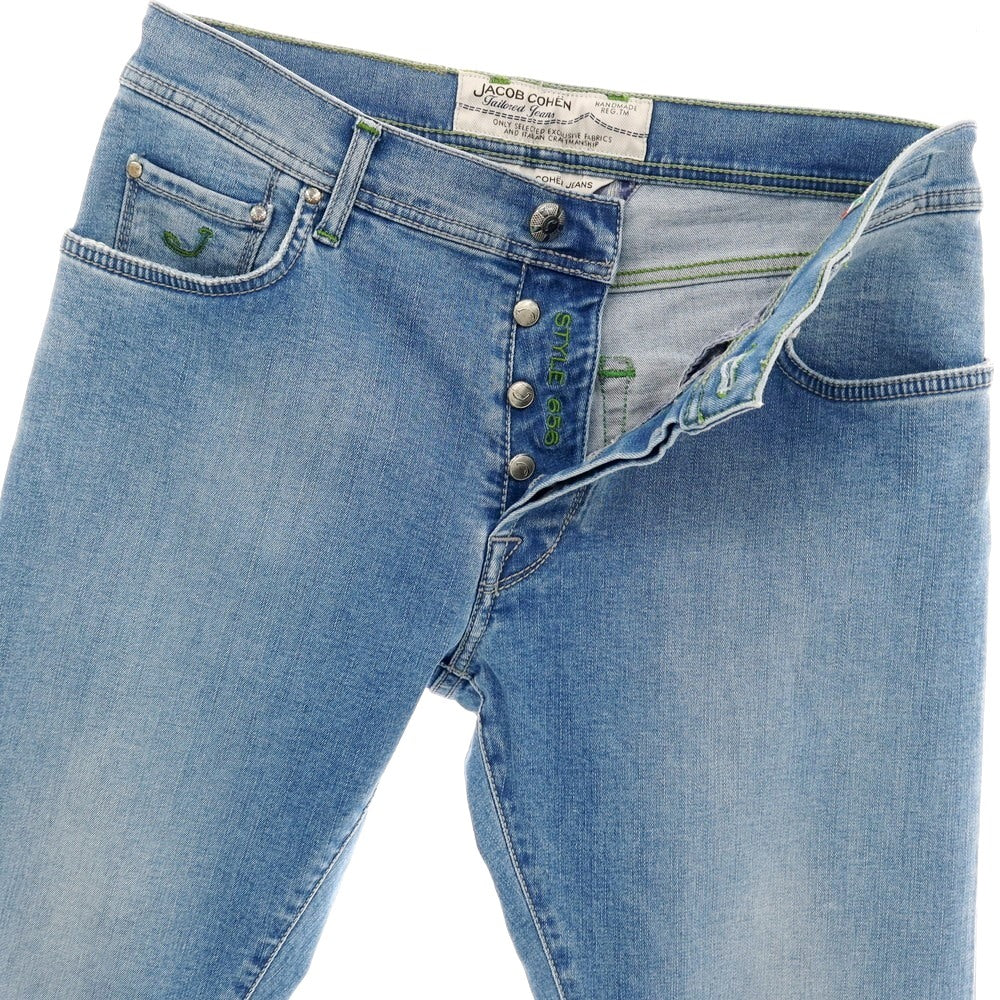 【中古】ヤコブコーエン JACOB COHEN PW656 ストレッチ コットンポリエステル デニムパンツ ジーンズ ライトブルー【 32 】【 状態ランクC 】【 メンズ 】