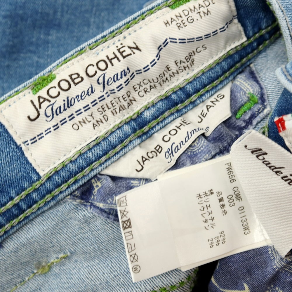 【中古】ヤコブコーエン JACOB COHEN PW656 ストレッチ コットンポリエステル デニムパンツ ジーンズ ライトブルー【 32 】【 状態ランクC 】【 メンズ 】