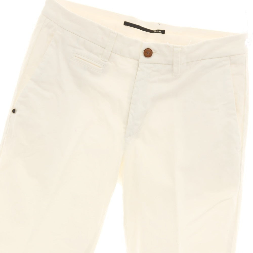【中古】チープラス C+ ストレッチ コットン カジュアルスラックスパンツ ホワイト【サイズ31】【 状態ランクC 】【 メンズ 】