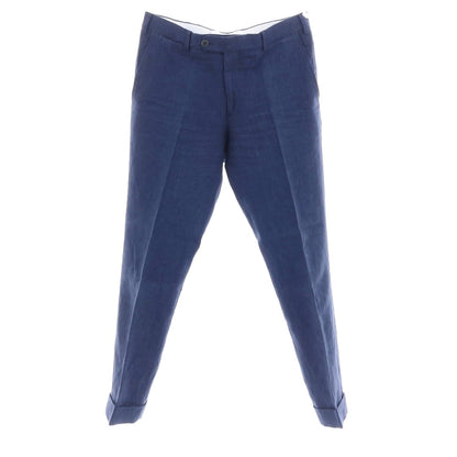 【中古】ファッソナブル Faconnable リネン カジュアルスラックスパンツ ネイビー【サイズ46】【 状態ランクB 】【 メンズ 】