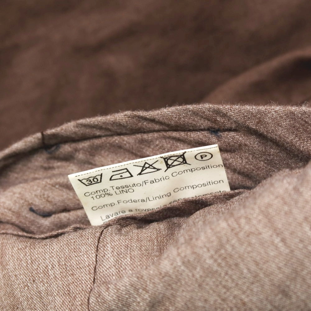 【中古】ジェルマーノ GERMANO リネン カジュアルスラックスパンツ ブラウン【サイズ48】【 状態ランクC 】【 メンズ 】
