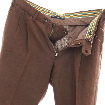 【中古】ジェルマーノ GERMANO リネン カジュアルスラックスパンツ ブラウン【サイズ48】【 状態ランクC 】【 メンズ 】