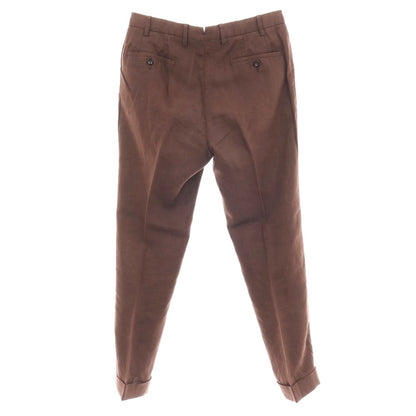 【中古】ジェルマーノ GERMANO リネン カジュアルスラックスパンツ ブラウン【サイズ48】【 状態ランクC 】【 メンズ 】