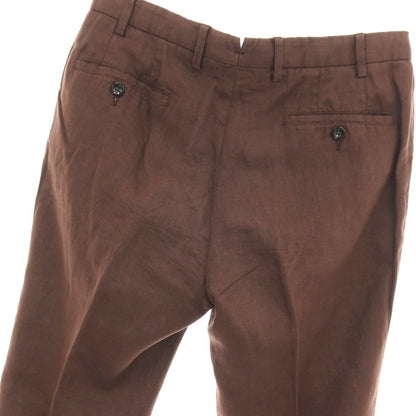 【中古】ジェルマーノ GERMANO リネン カジュアルスラックスパンツ ブラウン【サイズ48】【 状態ランクC 】【 メンズ 】