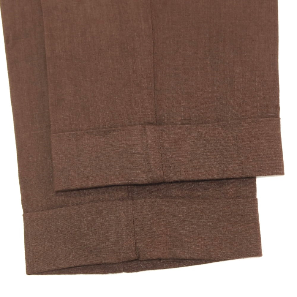 【中古】ジェルマーノ GERMANO リネン カジュアルスラックスパンツ ブラウン【サイズ48】【 状態ランクC 】【 メンズ 】