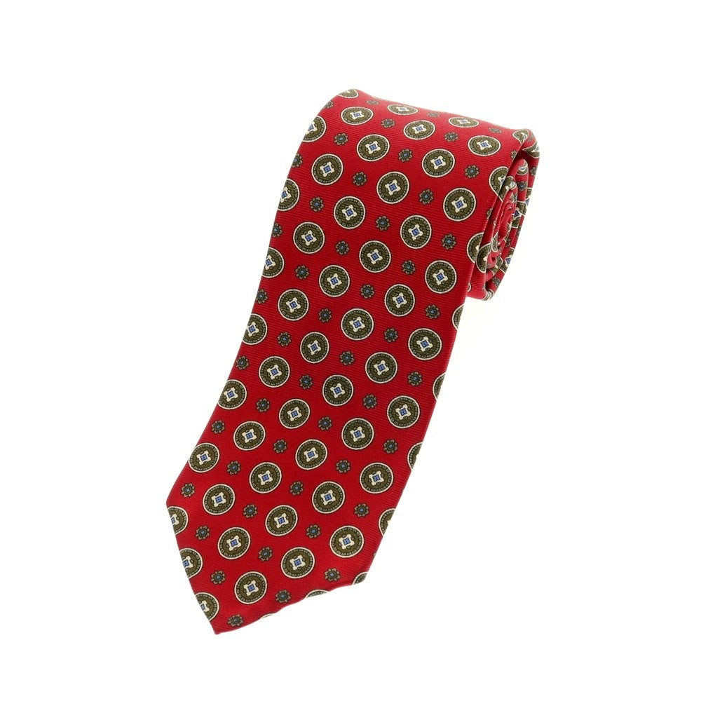 【中古】オルタナ Alterna シルク 小紋柄ネクタイ レッドxカーキ【 状態ランクA 】【 メンズ 】