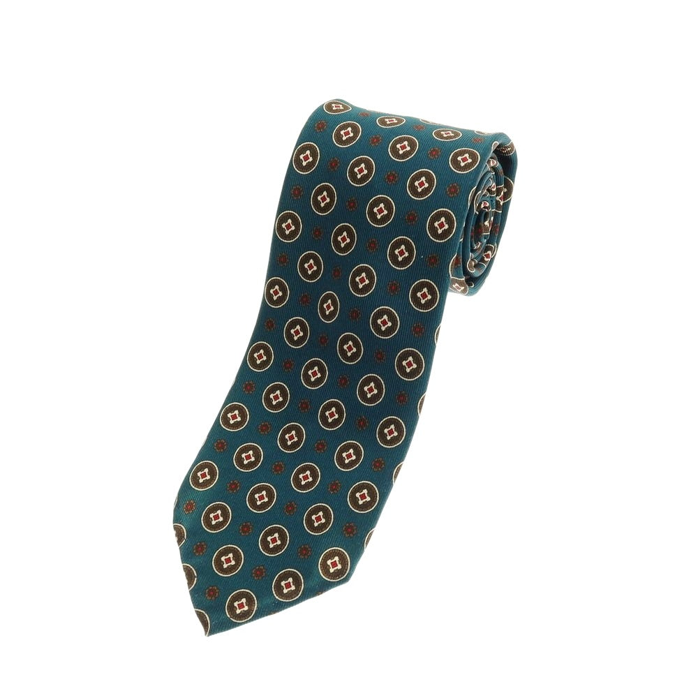 【中古】オルタナ Alterna シルク 小紋柄ネクタイ ブルーグリーンxブラウン【 状態ランクA 】【 メンズ 】