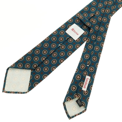 【中古】オルタナ Alterna シルク 小紋柄ネクタイ ブルーグリーンxブラウン【 状態ランクA 】【 メンズ 】