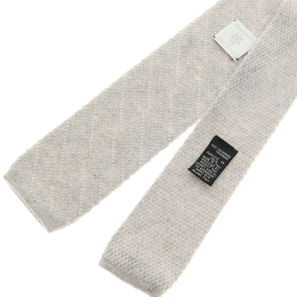 【中古】イレブンティ eleventy カシミヤ ニットタイ ライトグレージュ【 状態ランクB 】【 メンズ 】 [APD]