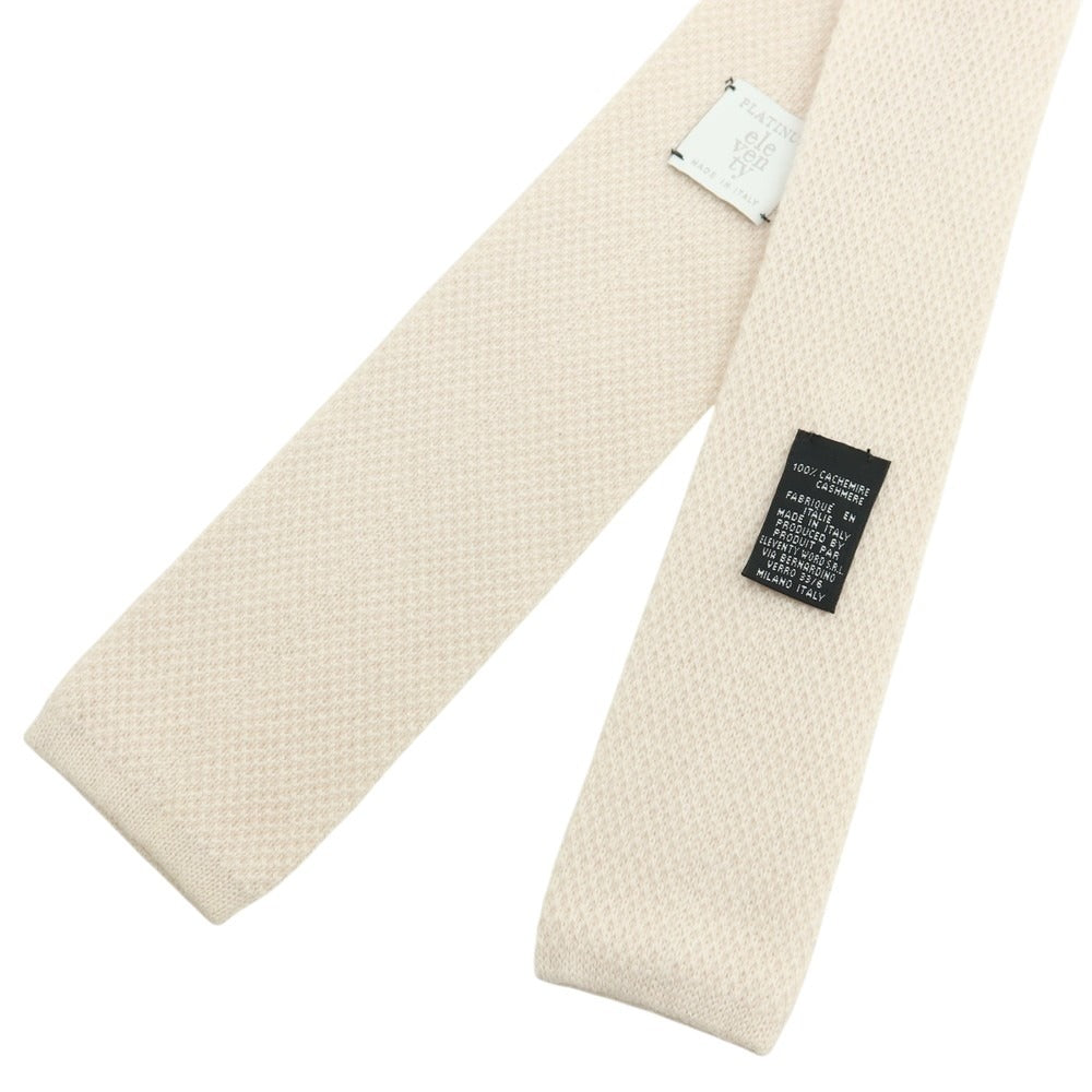 【中古】イレブンティ eleventy カシミヤ ニットタイ ベージュ【 状態ランクB 】【 メンズ 】 [APD]