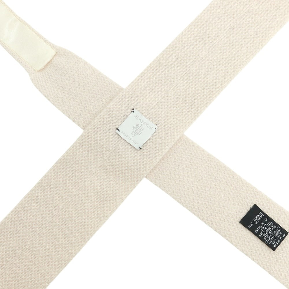 【中古】イレブンティ eleventy カシミヤ ニットタイ ベージュ【 状態ランクB 】【 メンズ 】 [APD]