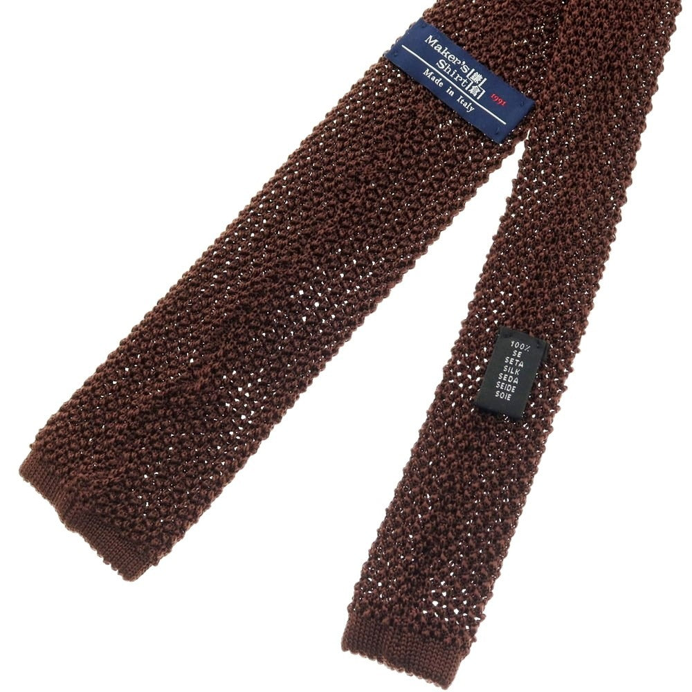 【中古】メイカーズシャツ カマクラ Makers Shirt 鎌倉 シルク ニットタイ ブラウン【 状態ランクB 】【 メンズ 】