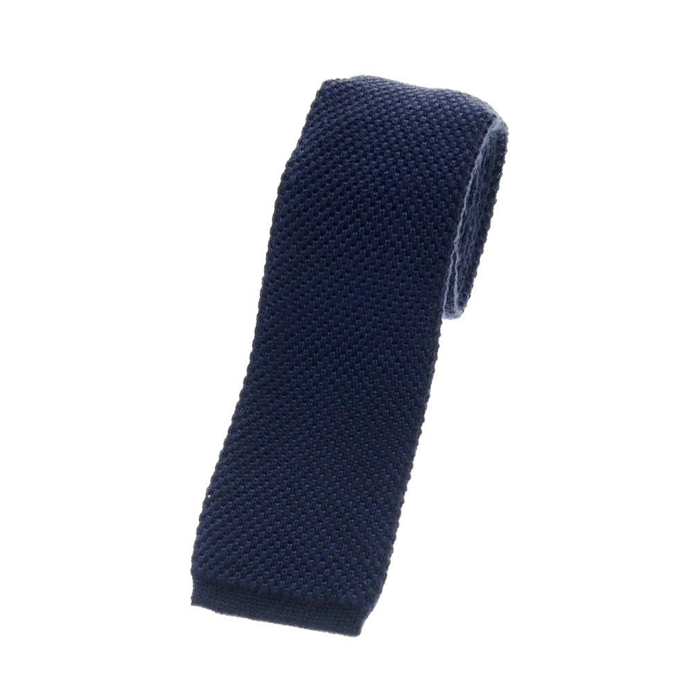 【中古】アクアスキュータム Aquascutum ウール ニットタイ ネイビー【 状態ランクB 】【 メンズ 】