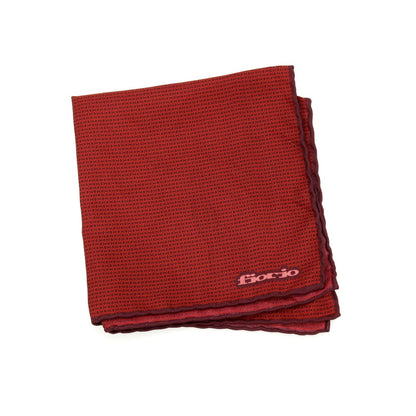 【中古】フィオリオ FIORIO シルク ポケットチーフ レッドxボルドー【 状態ランクB 】【 メンズ 】