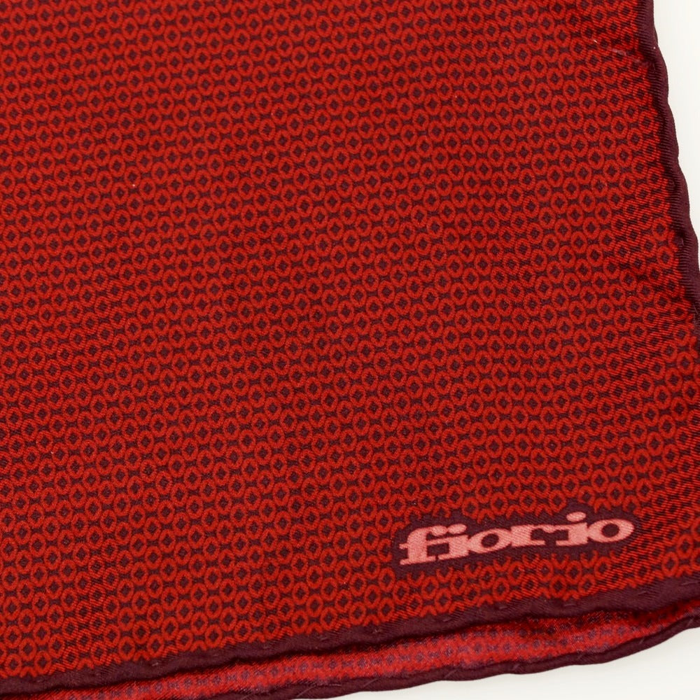 【中古】フィオリオ FIORIO シルク ポケットチーフ レッドxボルドー【 状態ランクB 】【 メンズ 】