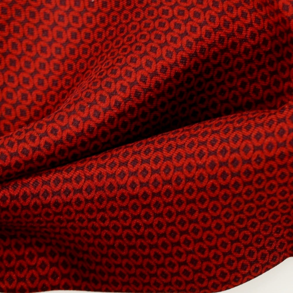 【中古】フィオリオ FIORIO シルク ポケットチーフ レッドxボルドー【 状態ランクB 】【 メンズ 】