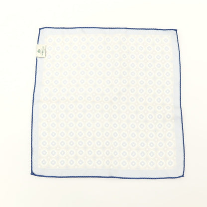 【中古】ルイジ ボレッリ Luigi Borrelli シルク プリント ポケットチーフ ネイビーxブラウン【 状態ランクB 】【 メンズ 】