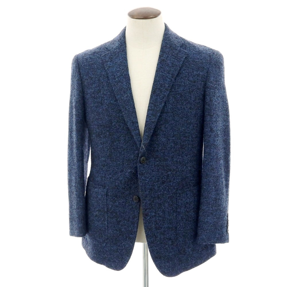 【中古】ランバンコレクション LANVIN COLLECTION ウールアルパカナイロン 2B カジュアルジャケット ライトネイビーxブラック【 50 】【 状態ランクB 】【 メンズ 】