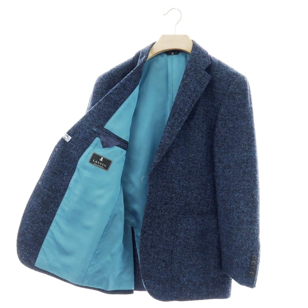 【中古】ランバンコレクション LANVIN COLLECTION ウールアルパカナイロン 2B カジュアルジャケット ライトネイビーxブラック【 50 】【 状態ランクB 】【 メンズ 】