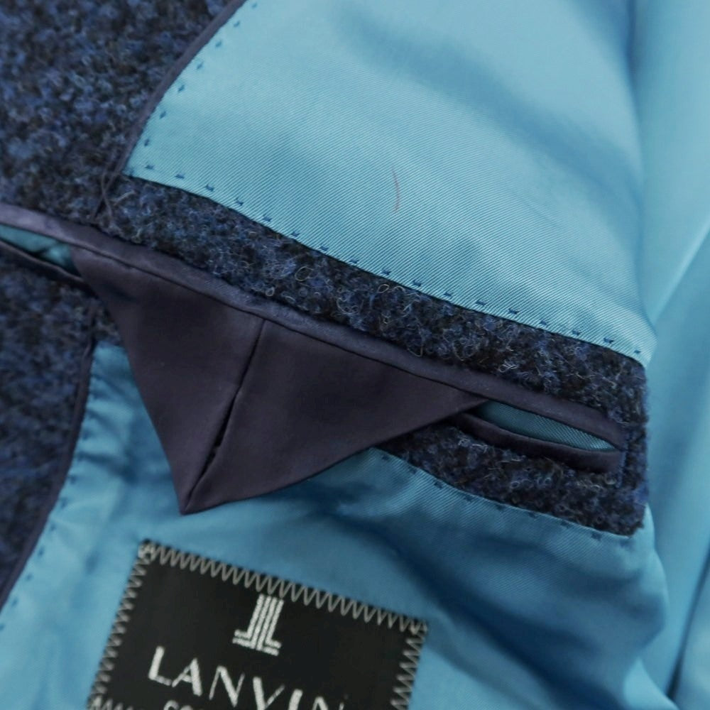 【中古】ランバンコレクション LANVIN COLLECTION ウールアルパカナイロン 2B カジュアルジャケット ライトネイビーxブラック【 50 】【 状態ランクB 】【 メンズ 】