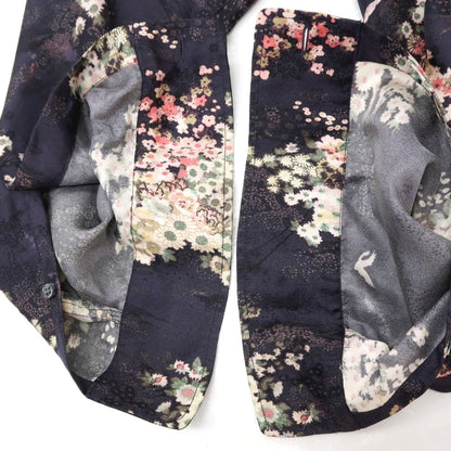 【中古】マークジェイコブス MARC JACOBS シルク 総柄 プリント パジャマシャツ カジュアルシャツ ネイビーxホワイト【サイズ48】【 状態ランクC 】【 メンズ 】