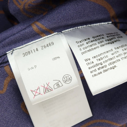 【中古】グッチ GUCCI シルク ホース プリント レギュラーカラー カジュアルシャツ ネイビーxブラウン【サイズ40】【 状態ランクC 】【 メンズ 】