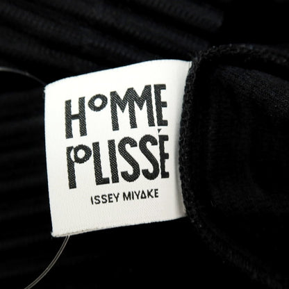 【中古】オム プリッセ イッセイミヤケ HOMME PLISSE ISSEY MIYAKE ポリエステル プリーツ スキッパー 半袖ポロシャツ ブラック【サイズ3】【 状態ランクB 】【 メンズ 】