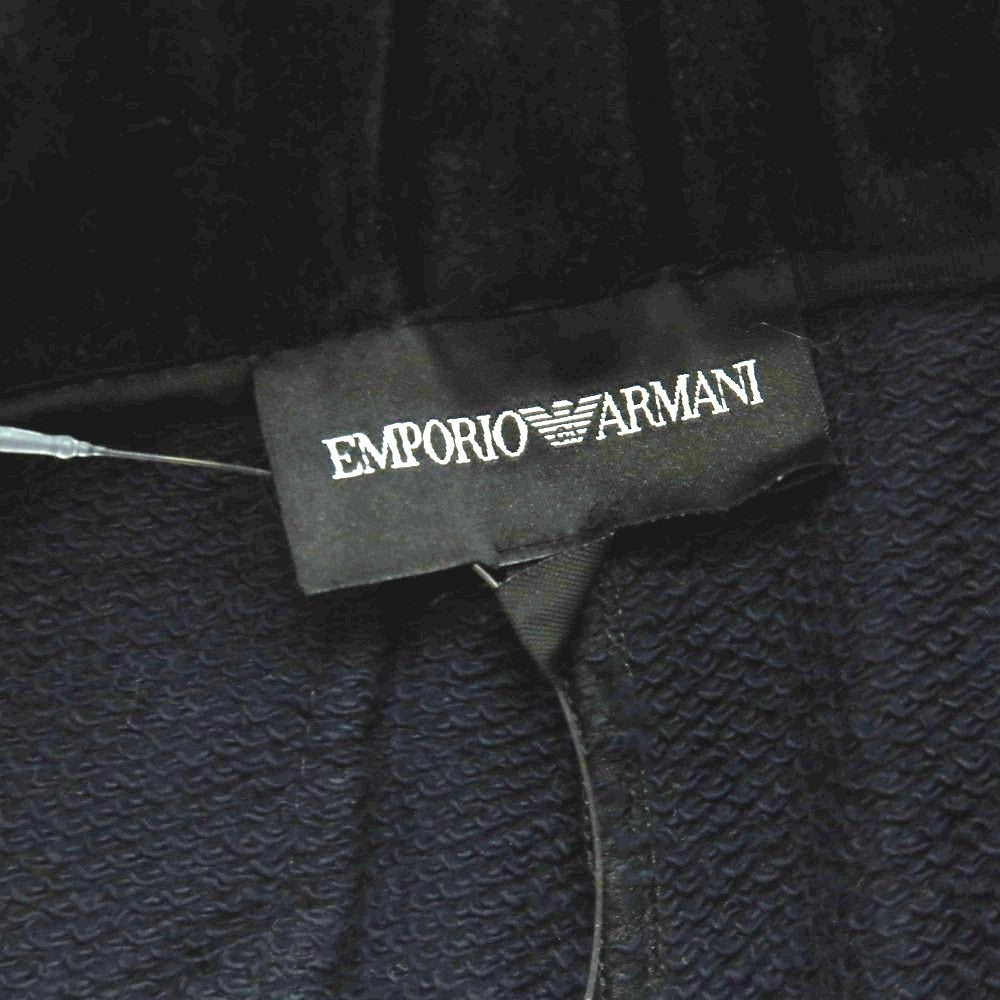 【中古】エンポリオ アルマーニ EMPORIO ARMANI コットンナイロン ベロア イージースラックスパンツ ブラック【 M 】【 状態ランクC 】【 メンズ 】