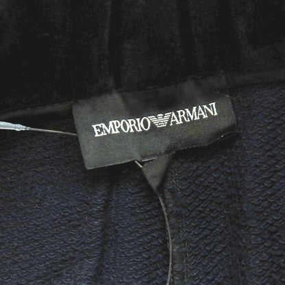 【中古】エンポリオ アルマーニ EMPORIO ARMANI コットンナイロン ベロア イージースラックスパンツ ブラック【 M 】【 状態ランクC 】【 メンズ 】