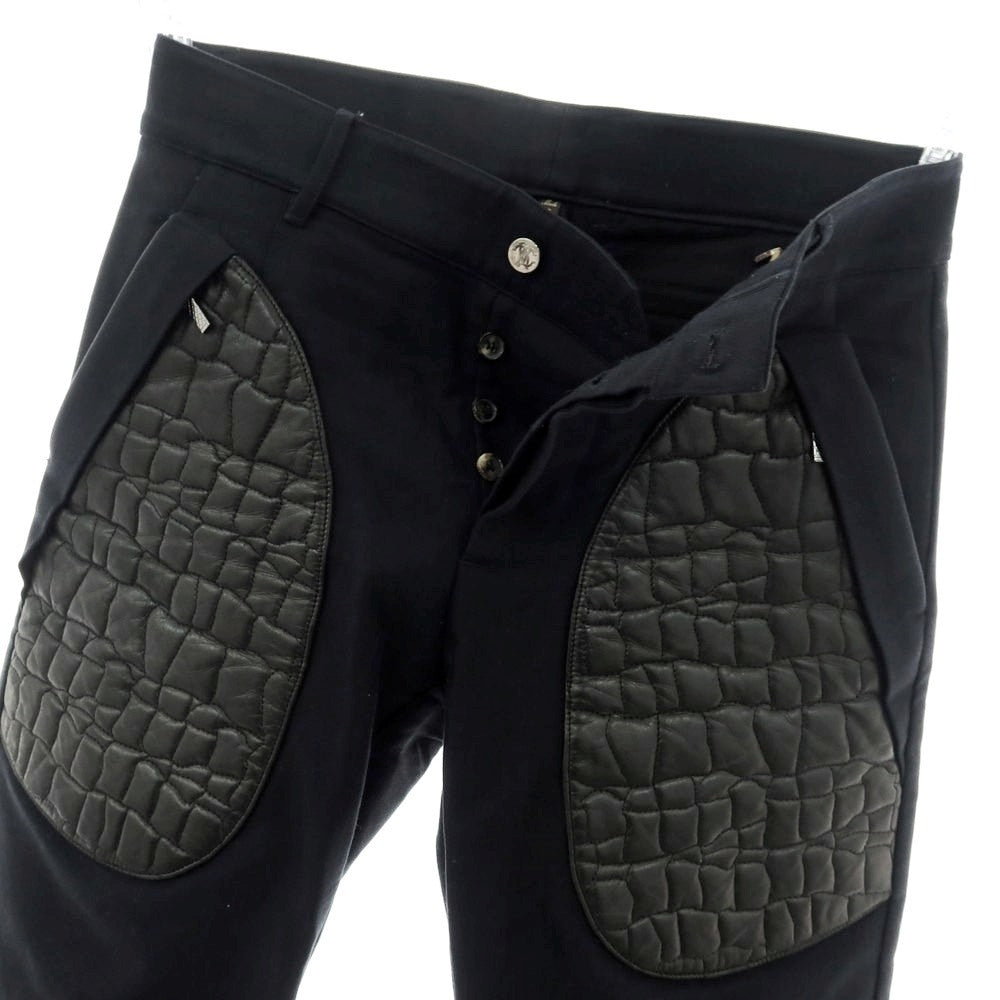 【中古】ロベルトカバリ Roberto Cavalli コットン カジュアルスラックスパンツ ブラック【 46 】【 状態ランクC 】【 メンズ 】