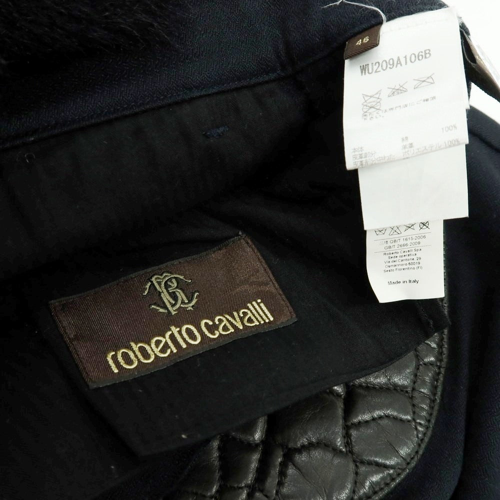 【中古】ロベルトカバリ Roberto Cavalli コットン カジュアルスラックスパンツ ブラック【 46 】【 状態ランクC 】【 メンズ 】