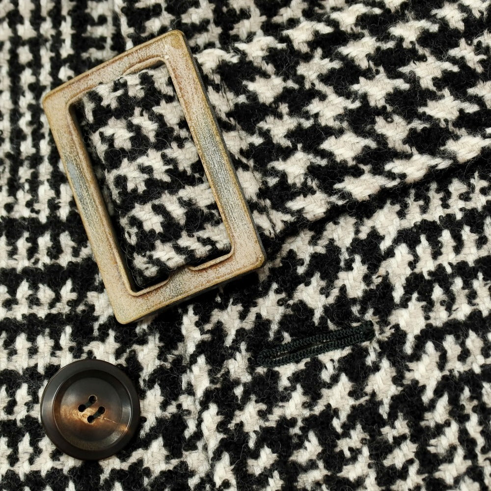 【中古】スティレ ラティーノ STILE LATINO ウールアルパカ チェック トレンチコート ブラックxホワイト【 44 】【 状態ランクB 】【 メンズ 】