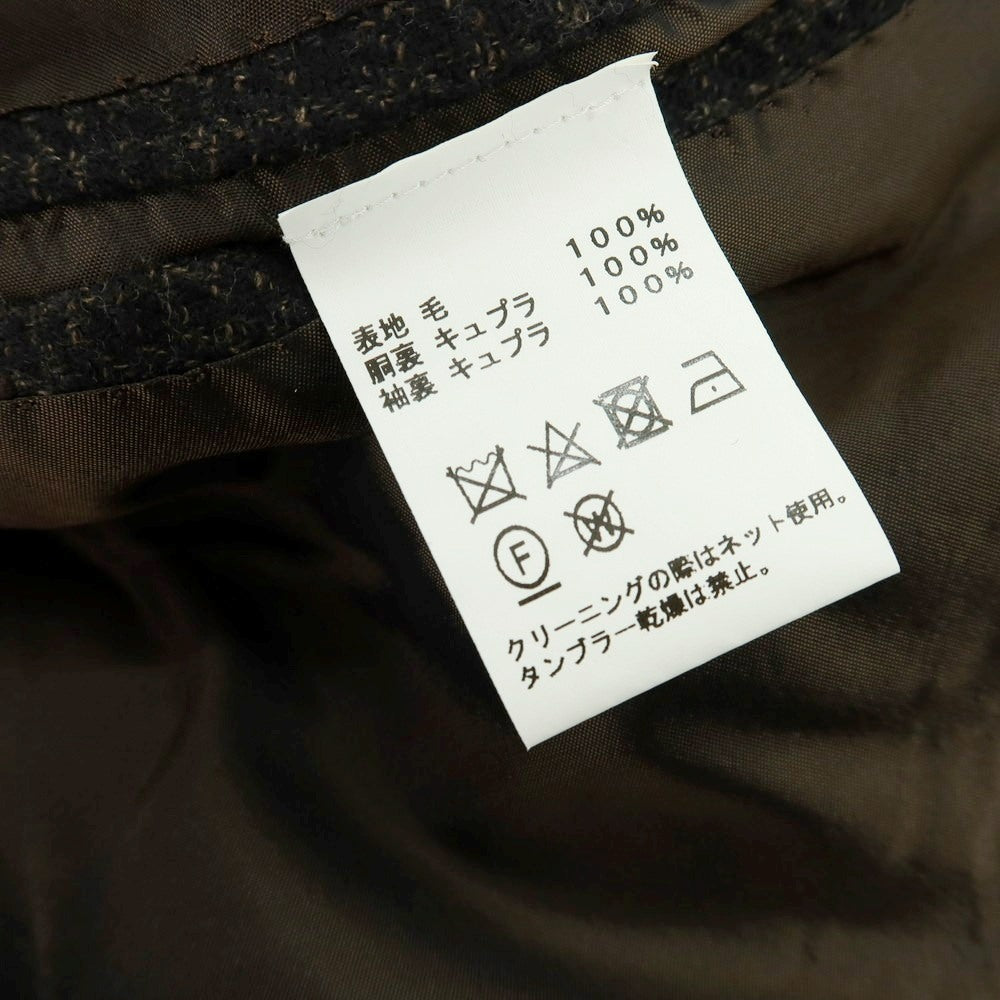 【中古】アルフォンソ シリカ Alfonso Sirica ウール グレンチェック 3B テーラードジャケット ダークブラウンxブラック【 サイズ表記なし（S位） 】【 状態ランクC 】【 メンズ 】 [APD]