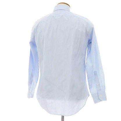 【中古】アザブテーラー azabu tailor コットン ストライプ ドレスシャツ ライトブルーxホワイト【 40 】【 状態ランクB 】【 メンズ 】