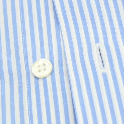 【中古】アザブテーラー azabu tailor コットン ストライプ ドレスシャツ ライトブルーxホワイト【 40 】【 状態ランクB 】【 メンズ 】
