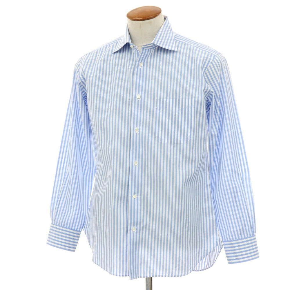 【中古】アザブテーラー azabu tailor コットン ストライプ ドレスシャツ ライトブルーxホワイト【 40 】【 状態ランクB 】【 メンズ 】