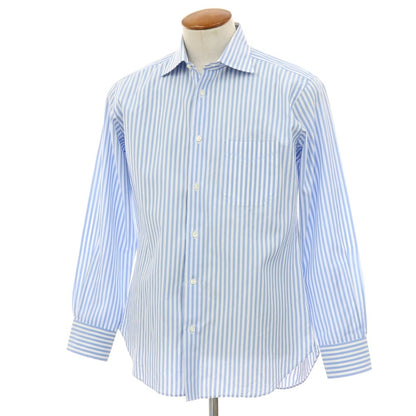 【中古】アザブテーラー azabu tailor コットン ストライプ ドレスシャツ ライトブルーxホワイト【 40 】【 状態ランクB 】【 メンズ 】