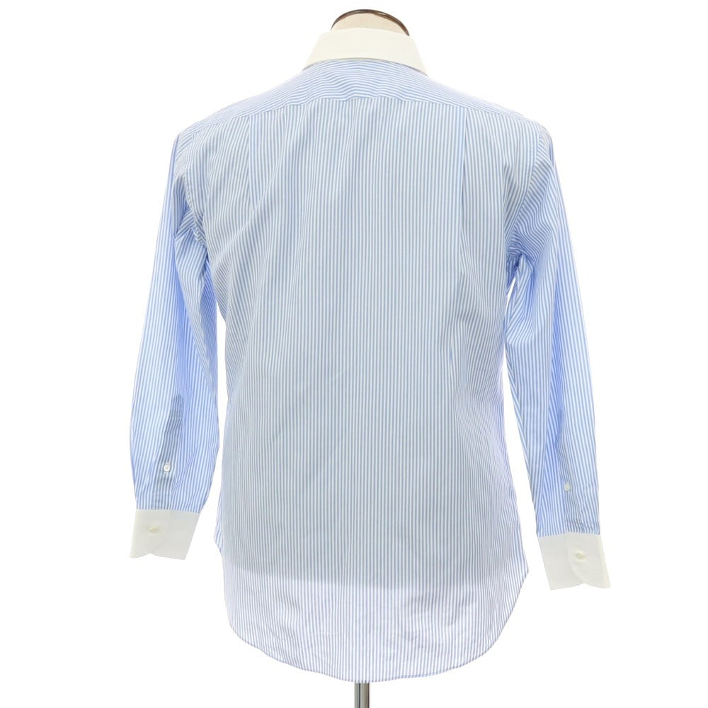 【中古】アザブテーラー azabu tailor コットン ストライプ クレリックシャツ ライトブルーxホワイト【 サイズ41 】【 状態ランクB 】【 メンズ 】 [APD]