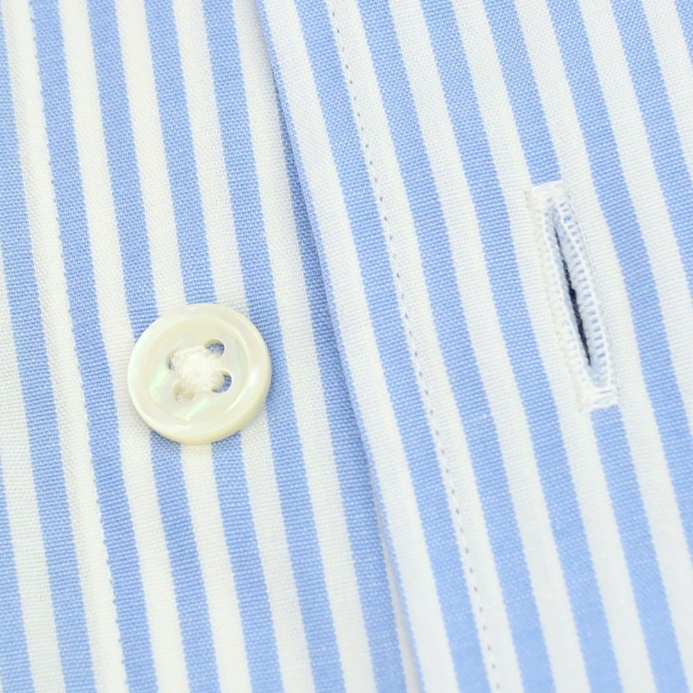 【中古】アザブテーラー azabu tailor コットン ストライプ クレリックシャツ ライトブルーxホワイト【 サイズ40 】【 状態ランクB 】【 メンズ 】 [APD]