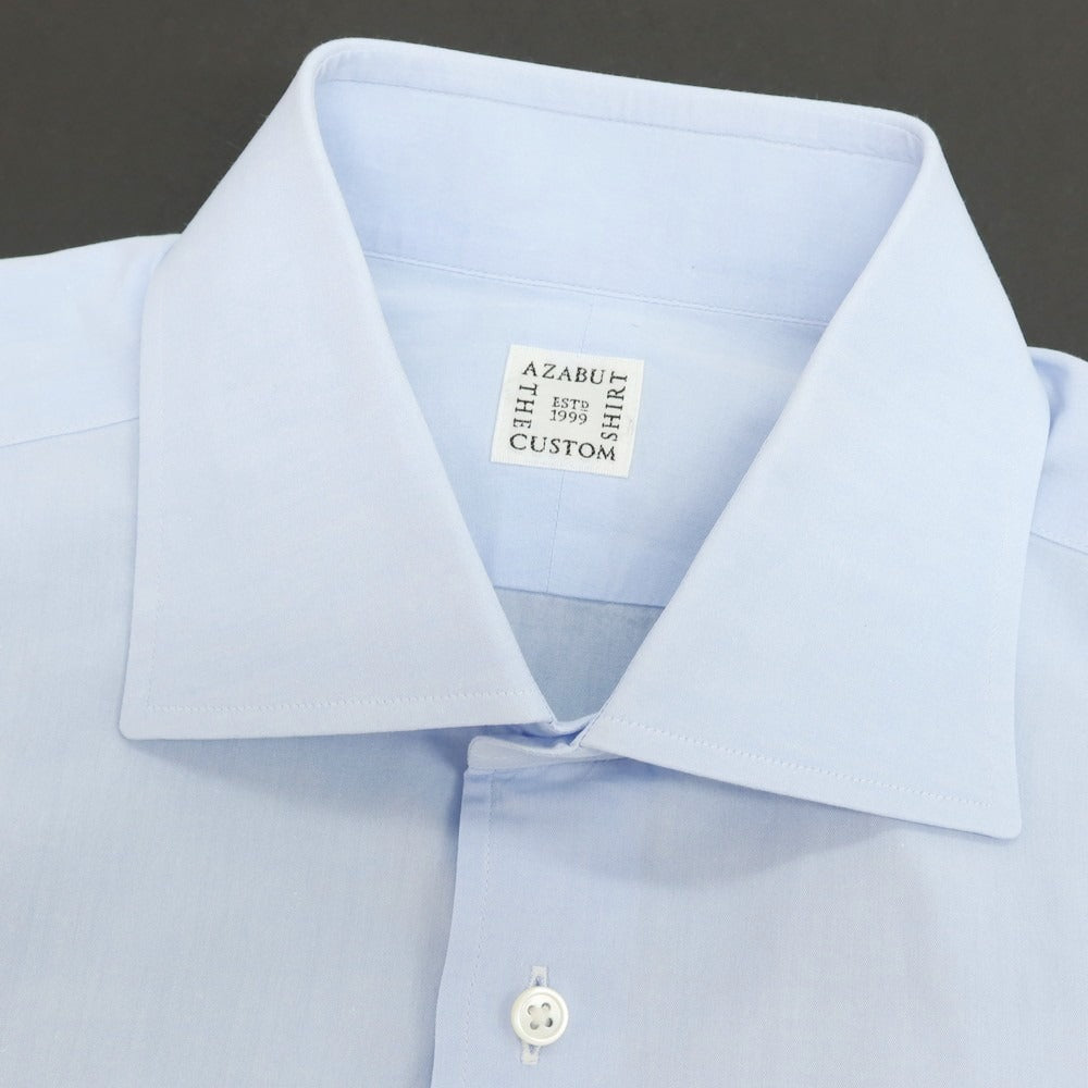 【中古】アザブテーラー azabu tailor コットン ドレスシャツ ライトブルー【 サイズ40 】【 状態ランクB 】【 メンズ 】 [APD]