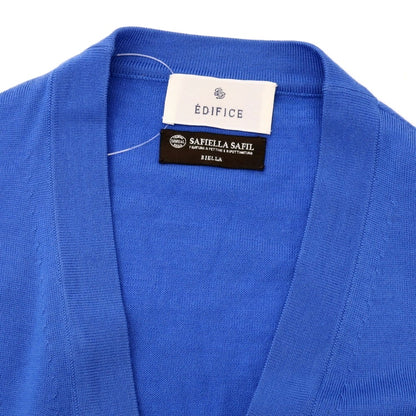 【中古】エディフィス EDIFICE SAFIELLA SAFIL ハイゲージ ウール カーディガン ブルー【 46 】【 状態ランクB 】【 メンズ 】
