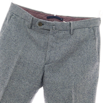 【中古】インコテックス INCOTEX ウール ハウンドトゥース ドレススラックスパンツ ネイビーxホワイト【 46 】【 状態ランクC 】【 メンズ 】