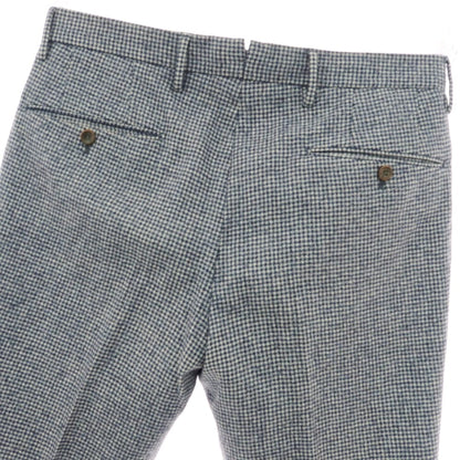 【中古】インコテックス INCOTEX ウール ハウンドトゥース ドレススラックスパンツ ネイビーxホワイト【 46 】【 状態ランクC 】【 メンズ 】