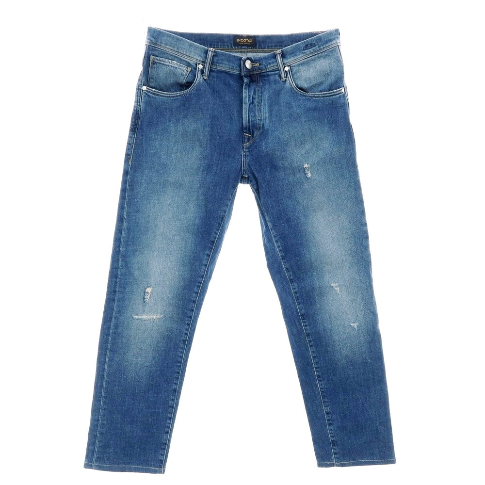 【中古】インコテックス ブルーディヴィジョン INCOTEX BLUE DIVISION ダメージ＆リペア加工 ストレッチ コットン デニムパンツ ジーンズ ブルー【 31 】【 状態ランクB 】【 メンズ 】
