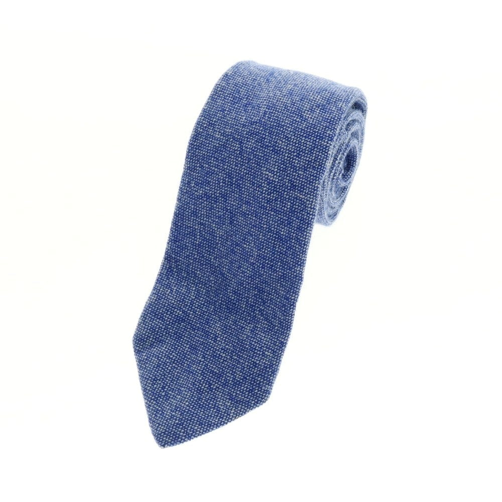 【中古】ルイジ ボレッリ Luigi Borrelli カシミヤ 無地ネクタイ ブルー【 状態ランクC 】【 メンズ 】