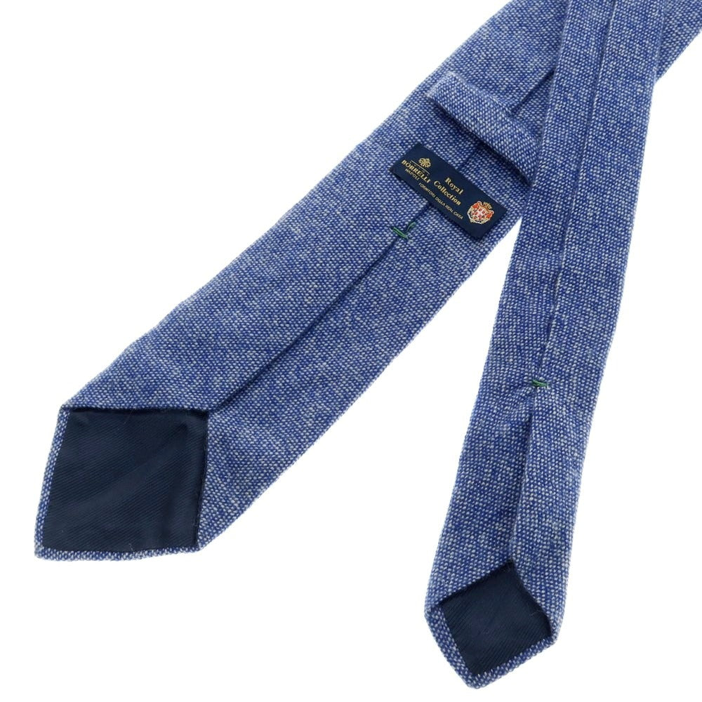 【中古】ルイジ ボレッリ Luigi Borrelli カシミヤ 無地ネクタイ ブルー【 状態ランクC 】【 メンズ 】