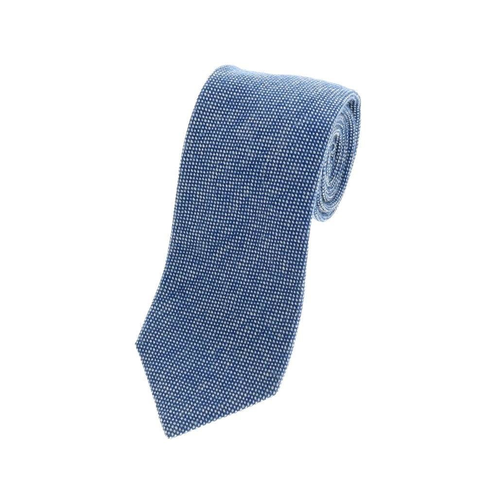 【中古】ルイジ ボレッリ Luigi Borrelli ウール 無地ネクタイ ブルー【 状態ランクC 】【 メンズ 】